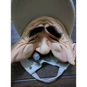 Stan Man Mask Older Male Smoking Cigar Mustache